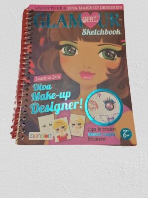 Sketchbook-Glamour Girl-DIVA Makeup Designer Stickers Art Book Fashion
