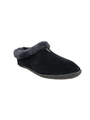 Columbia Women's Duchess Hill Fur Slippers, Black/Monument, Size 11