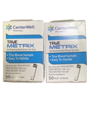 100 CenterWell True Metrix Diabetic Blood Glucose Test Strips Expires 4/25+