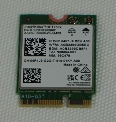  Intel Killer Be1750x Tri-band Wi-fi 7 / Bt 5.4 M.2 Pci-e Wireless Card