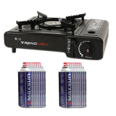 GASKOCHER CAMPINGKOCHER + 8 x KARTUSCHEN NEU