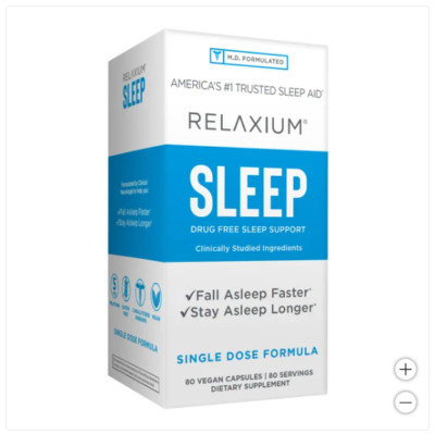 Relaxium Sleep, Drug Free Sleep Aid Support, 80 Vegan Capsules Exp-08/2025+