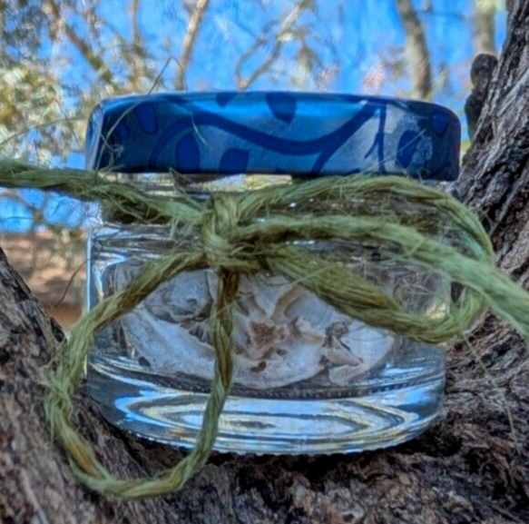 30 to 35 Owl Pellet Bones in a Small Glass Jar and a Bone Identification Chart.