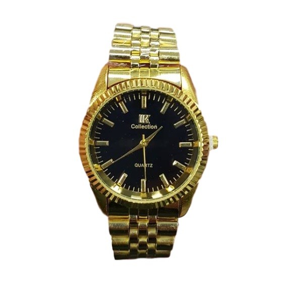 Orologio Da Polso IK Collect Uomo Donna Analogico Quarzo Oro Fondo Nero lac