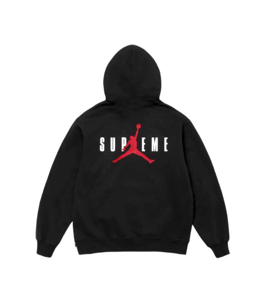 SUPREME ブラック jordan Supreme x Jordan Hooded Sweatshirt Black 24FW 100%Authentic HF0836