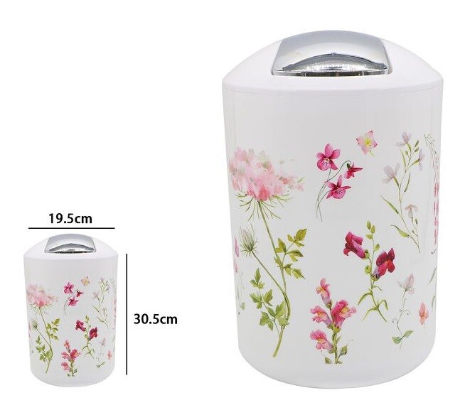 Pattumiera Cestino Secchio Rifiuti Gettacarte Accessorio Bagno Fiori dfh