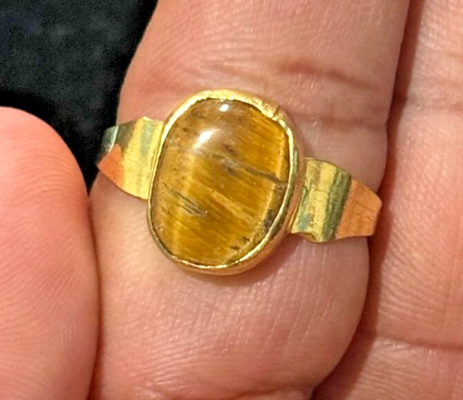 22K Gold Plated Tiger Eye Stone  Colour UNISEX   Christmas Gift Fast Delivery
