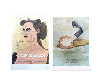 John Graham - Claes Oldenburg Eraser Two Vintage 1978 Posters 16 x 11
