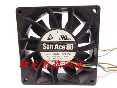 1 PCS  Sanyo Fan 9GV0812P4J06  DC 12V 0.47A 8025  8CM 4 Wire  cooling fan