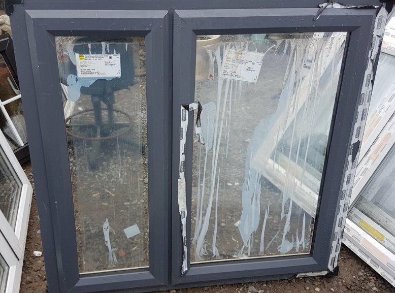 New UPVC Double Glazed Grey Window 1200mm W x 1130mm H in Bridgend