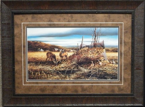 Terry Redlin Sharing the Bounty Deer Pheasant Print-Framed