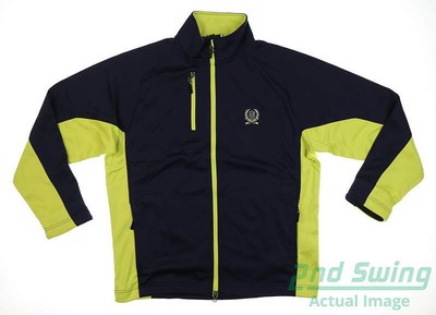 New W/ Logo Mens Zero Restriction Golf Jacket Large L Navy Blue MSRP $155