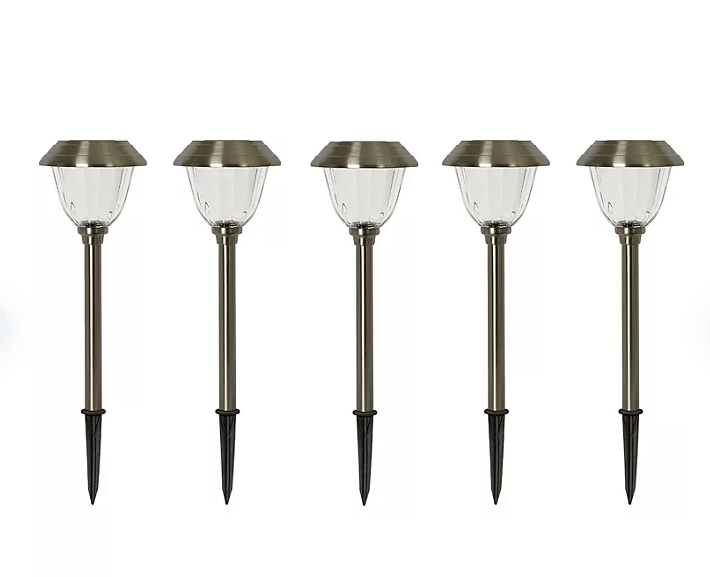 Member's Mark 5-Piece LED Solar Path Lights, Stainless Steel