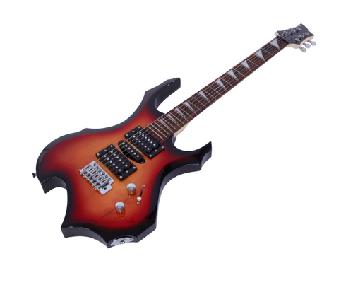 Flame Type Electronic Guitar Guitar Bag Pick Tremolo Bar Link Cable Set Sunset