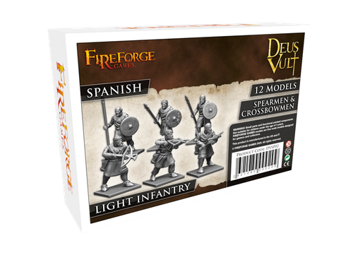 Fireforge Games 12 смола 28 мм Средневековая испанская легкая пехота DVSP02