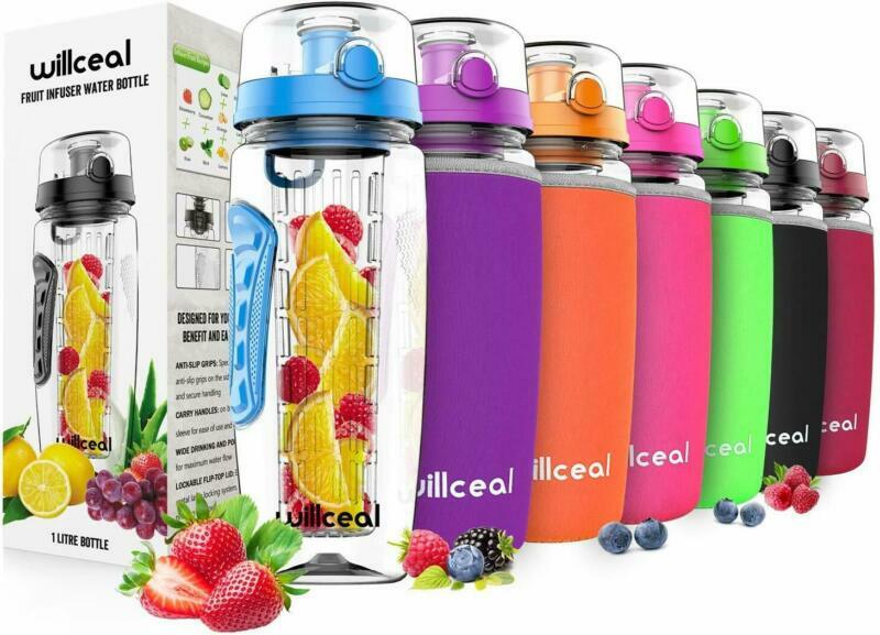 Willceal Fruit Infuser Water Bottle 32oz Durable, Large - BP
