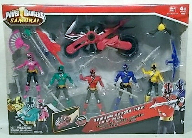 Power Rangers Samurai Ranger Team & Disc Cycle Pink Yellow