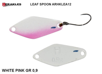 LEAF SPOON HERAKLES 0,9 GR COL. ARHKLEA12 WHITE PINK ONDULANTE SPINNING LAGO