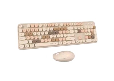 Ubotie Milk Tea  Wireless Keyboard and Mouse, Cute Keyboard and Mouse