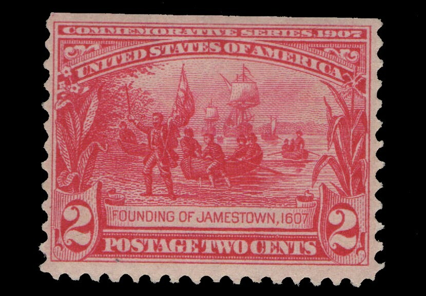 U.S. 328-330 MINT WITH HINGE 1907 JAMESTOWN SET OF 3