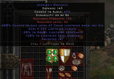 Jeweler's Monarch   NON Ladder SC Diablo 2 D2R w/ 4x 5/5 Lightning - PC Xbox