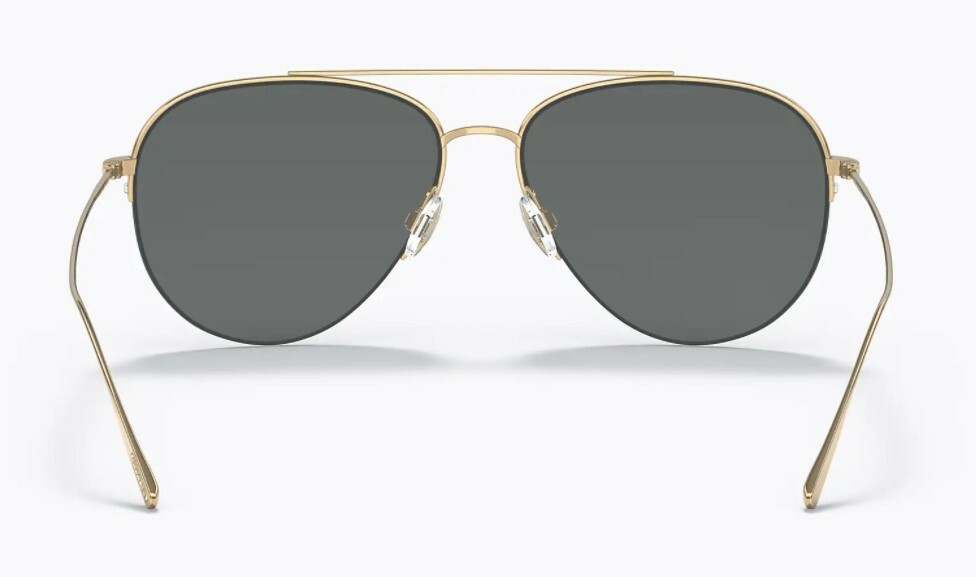 Pre-owned Oliver Peoples 0ov1303st Cleamons 529281 Gold Polarized Pilot Unisex Sunglasses In Gray Polar