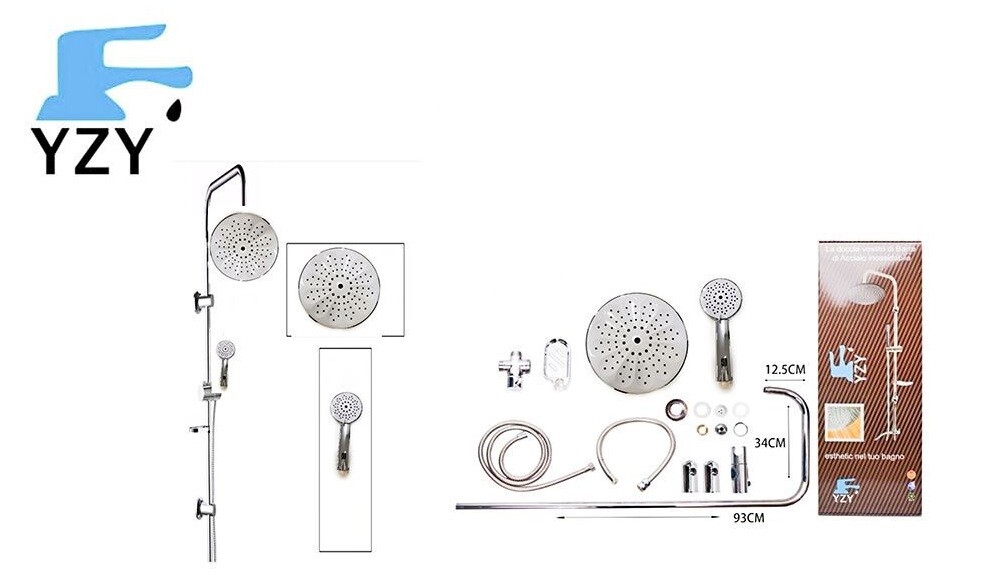 Asta Saliscendi Cromata Colonna Doccia Soffione Doccetta Saliscendi 99004 yzy