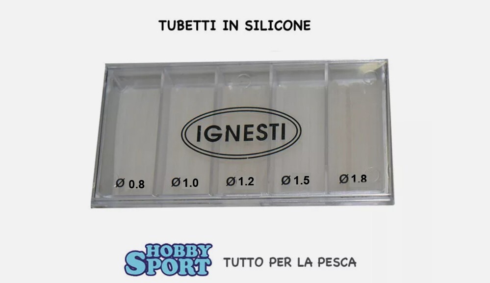 TUBETTO IN SILICONE VARIE MISURE DA 0,8 A 1,8 mm  ANELLINI x GALLEGGIANTI