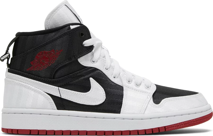 

Женские кроссовки Nike WMNS Air Jordan 1 Mid SE UTIL Black White Gym Red DD9338-016 11,5, Черный, Nike Air Jordan 1