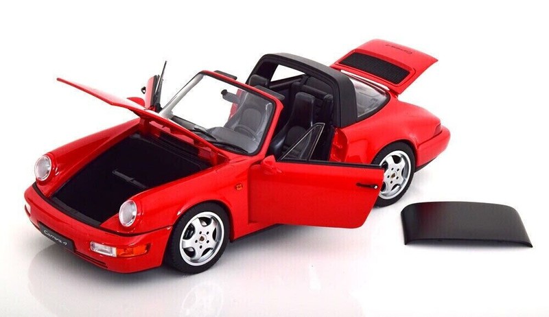 Porsche 911 964 Carrera 4 Targa Red 1990 Norev 187325 1:18 Rouge 1000 Pcs Rot