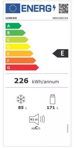 EEK:E Energieeffizienzklasse E von A bis G