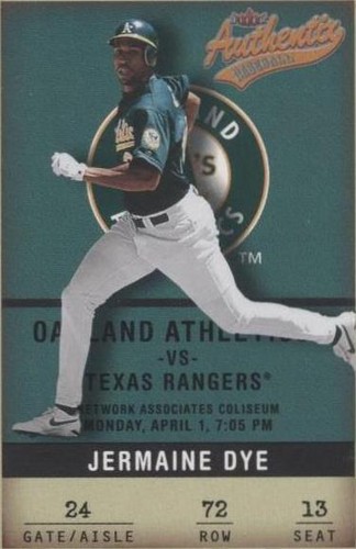 2002 Fleer Authentix - Jermaine Dye #72