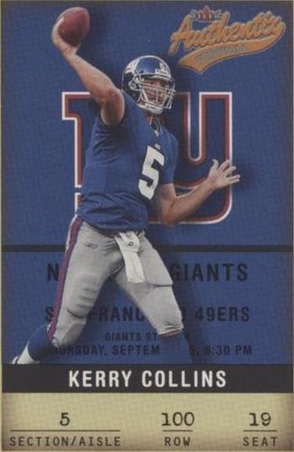 2002 Fleer Authentix Kerry Collins #100