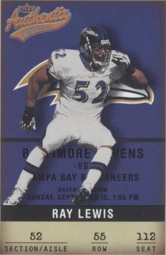 2002 Fleer Authentix Ray Lewis #55