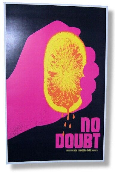 No Doubt Squeezed Orange Concert Poster Lithograph -Honolulu, Hawaii 9-12-2009