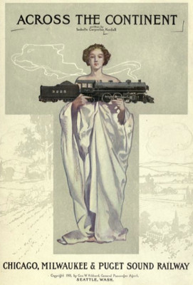 CHICAGO MILWAUKEE ST PAUL RAILROAD POSTER *2x3 FRIDGE MAGNET* TRAIN OVERLAND CAR