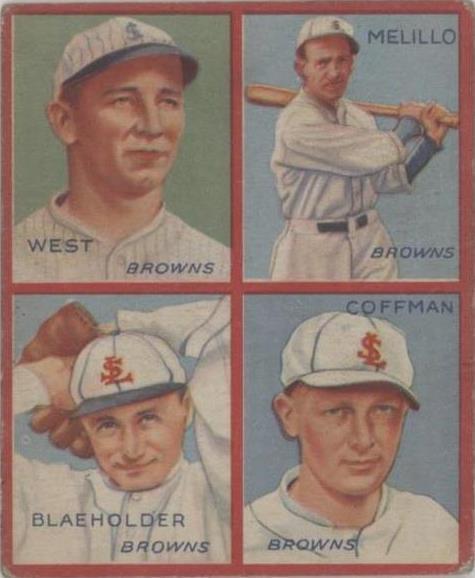 1935 Goudey 4-in-1 - Dick Coffman George Blaeholder Oscar Melillo #6D