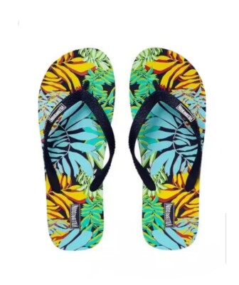 VILEBREQUIN Blue Jungle Flip Flops Men Size 36 / 37  NWT