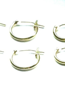 14KT Gold Small 1MM X 12MM Hoop Earrings - Gift Box - FREE SHIPPING!
