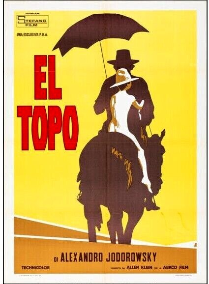 folded poster Alejandro Jodorowsky's EL TOPO 1969 / 1974 Original ITALIAN 39x55