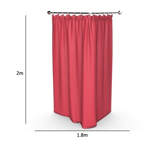 Tenda Doccia AntiMuffa Impermeabile 180x200cm Con Anelli Bagno Rossa dfh