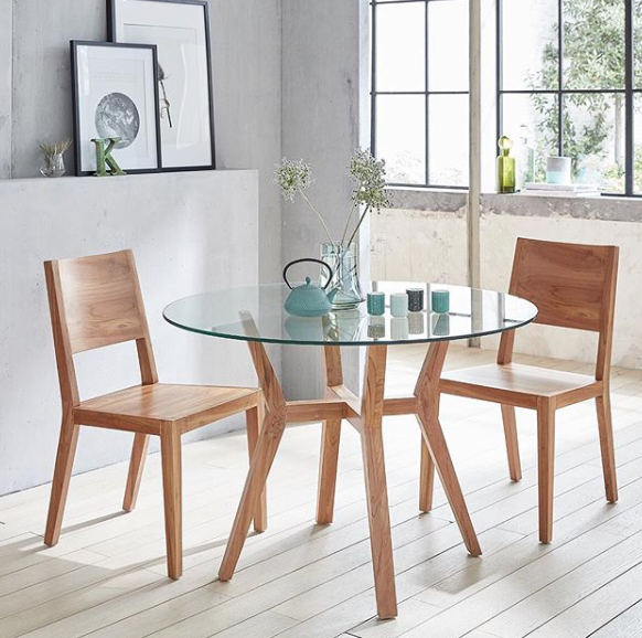 Teak Round Glass Dining Table | Dining Tables | Gumtree ...