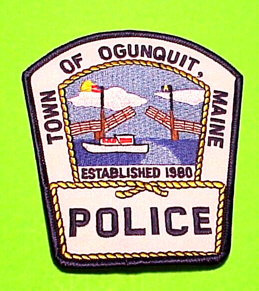 OGUNQUIT MAINE  ESTABLISHED 1980  ME  4 1/2"  POLICE PATCH  FREE SHIPPING!!!