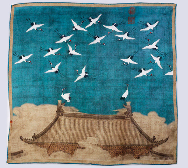 100% Silk Satin 20" Small Square Scarf Women neckerchief Wrap blue brown MY1