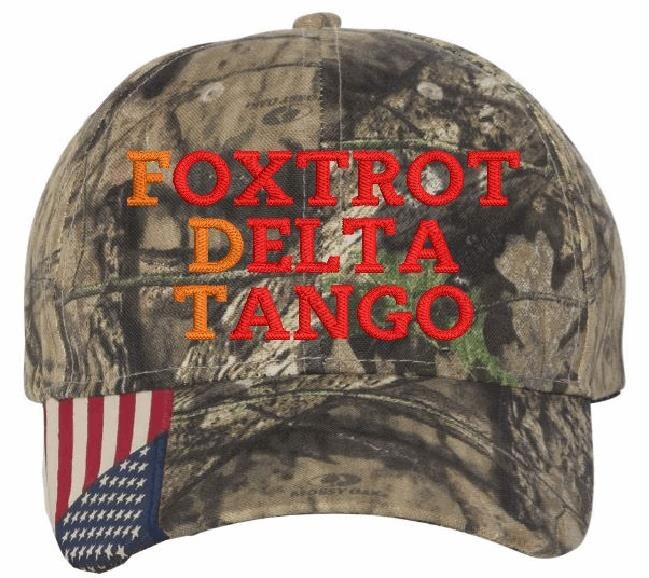 Foxtrot Delta Tango Hat Embroidered Donald Trump Hat Mossy Orange Red Version