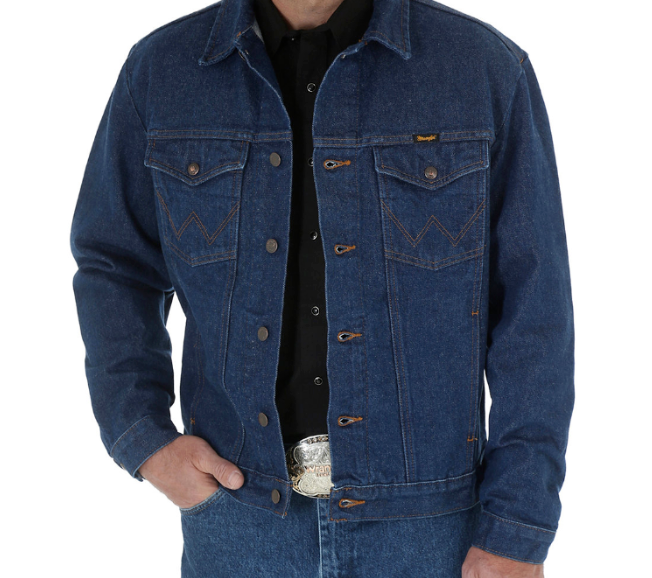 Mens Wrangler Cowboy Cut Unlined Denim Jacket - Inside Pockets - 74145PW
