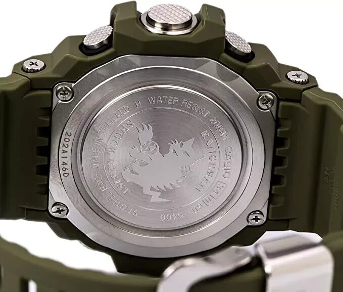 Pre-owned Casio G-shock Rangeman Solar Powered Shock Resistant Men's Watch - Green