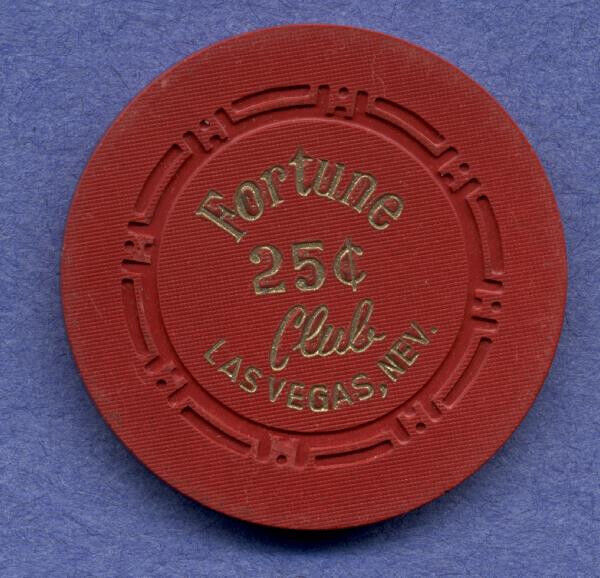 FORTUNE CLUB, Downtown Las Vegas  $0.25 cent H mold chip from 1953  TCR# N9735