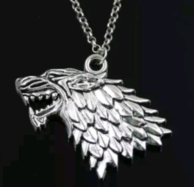 Game Of Thrones Direwolf Pendant Necklace House Stark Sigel Silver Christmas 009