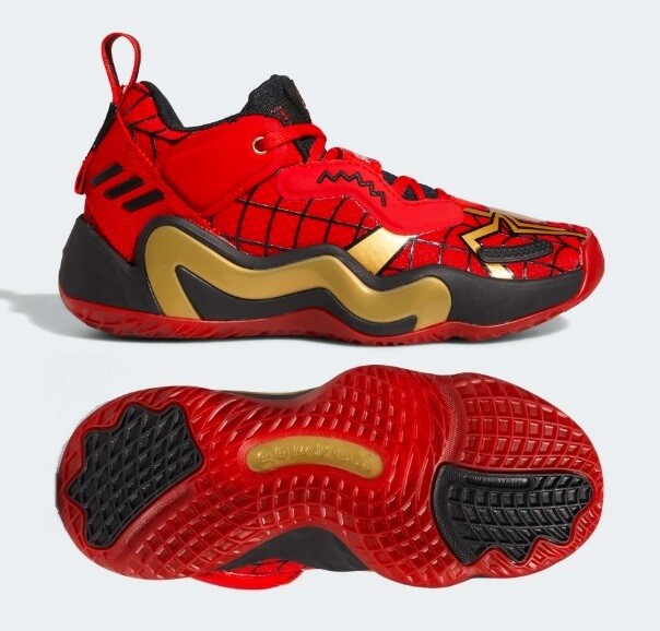 デューゴ3 NEW Adidas D.O.N. ISSUE #3 MARVEL SPIDER-Man Shoes, Red/Gold